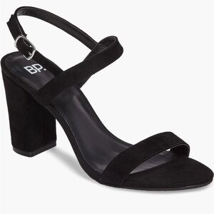 bp Women's Black Suede Heeled Sandals